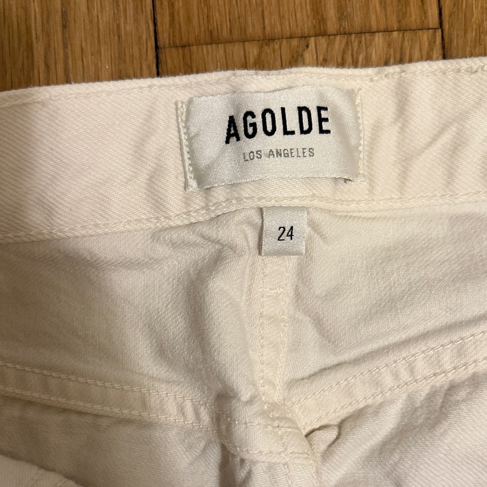 Agolde 90's Pinch Waist High Rise Straight w/ frayed hem- Size 24 - Picture 3 of 6